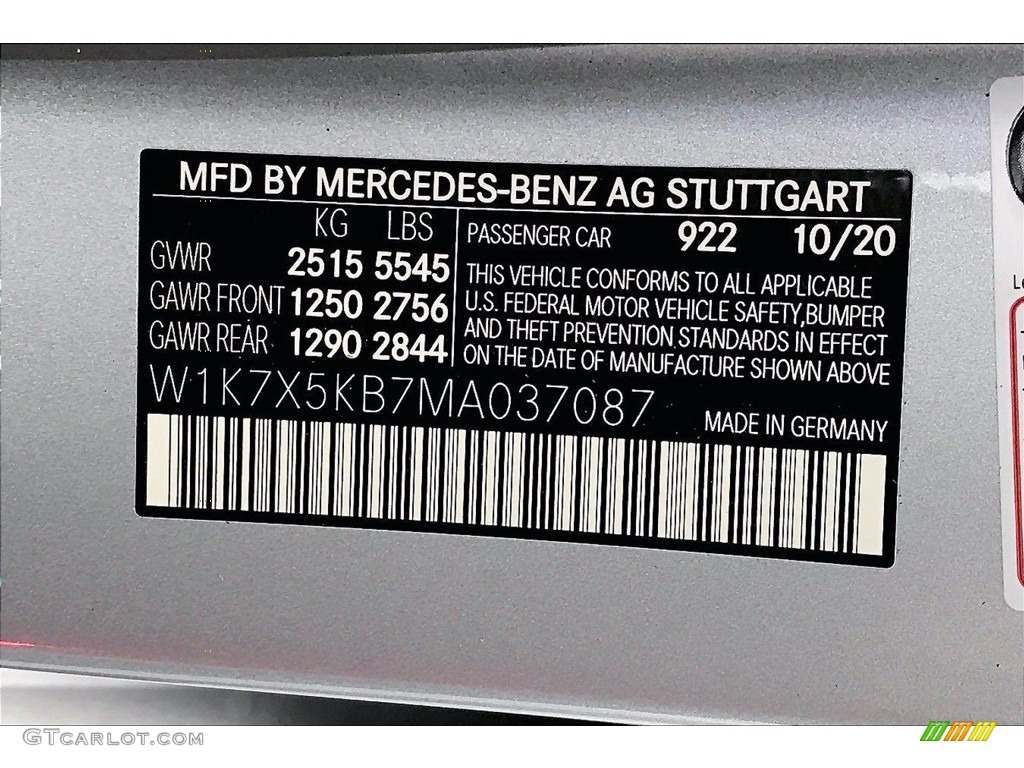 2021 Mercedes-Benz AMG GT 43 Color Code Photos