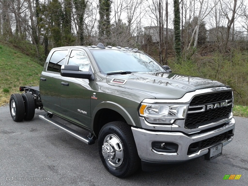 Olive Green Pearl 2021 Ram 3500 Tradesman Crew Cab 4x4 Chassis Exterior Photo #141435421