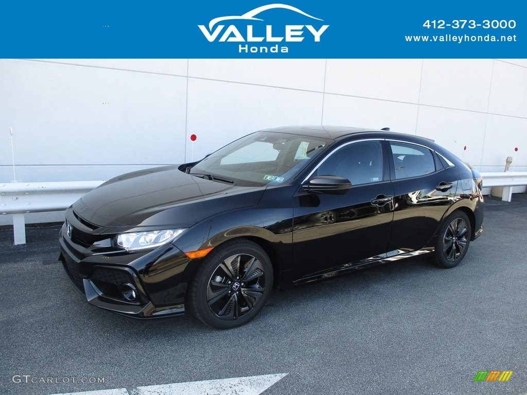 2019 Civic EX Hatchback - Crystal Black Pearl / Black photo #1