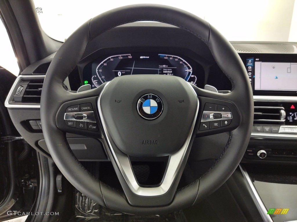 2021 3 Series 330e Sedan - Black Sapphire Metallic / Black photo #14