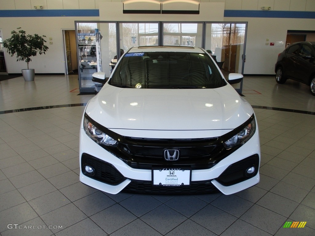 2019 Civic EX Hatchback - White Orchid Pearl / Black photo #2