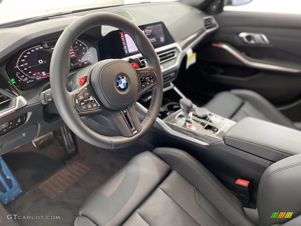 Black Interior 2021 BMW M3 Competition Sedan Photo #141445067