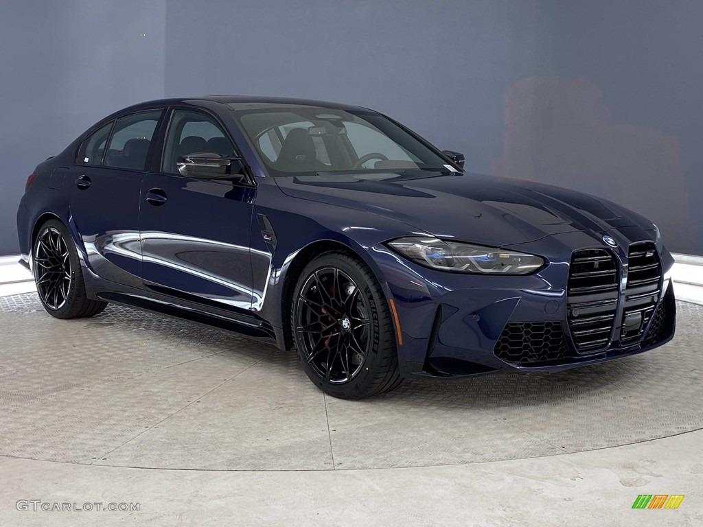 Tanzanite Blue II Metallic 2021 BMW M3 Competition Sedan Exterior Photo #141445358