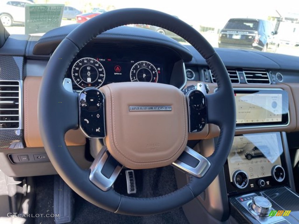 2021 Land Rover Range Rover SV Autobiography Dynamic Vintage Tan/Ebony Steering Wheel Photo #141445982