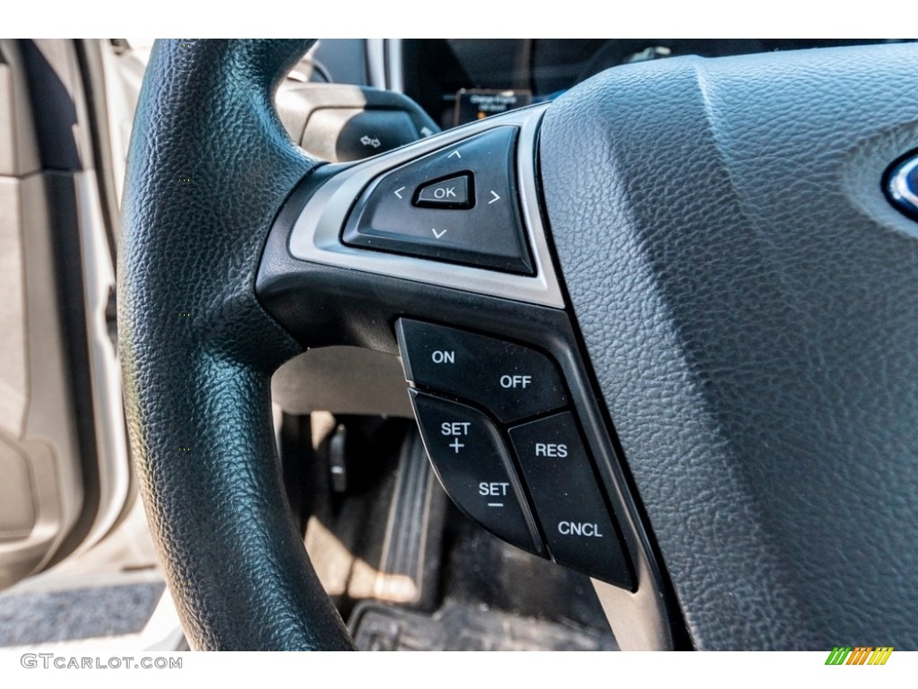 2014 Ford Fusion Hybrid S Earth Gray Steering Wheel Photo #141450616