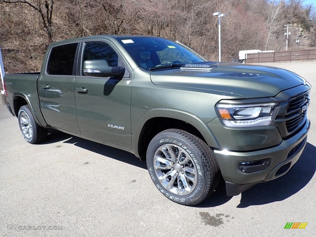 Olive Green Pearl 2021 Ram 1500 Laramie Crew Cab 4x4 Exterior Photo #141451232