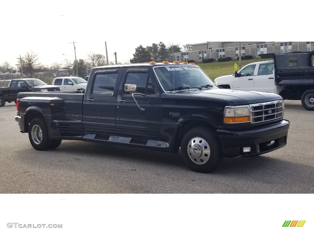 Black 1995 Ford F350 XLT Crew Cab 4x4 Exterior Photo #141451853