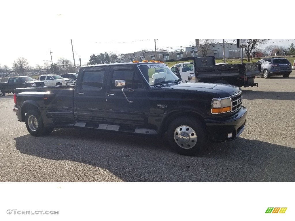1995 F350 XLT Crew Cab 4x4 - Black / Grey photo #22