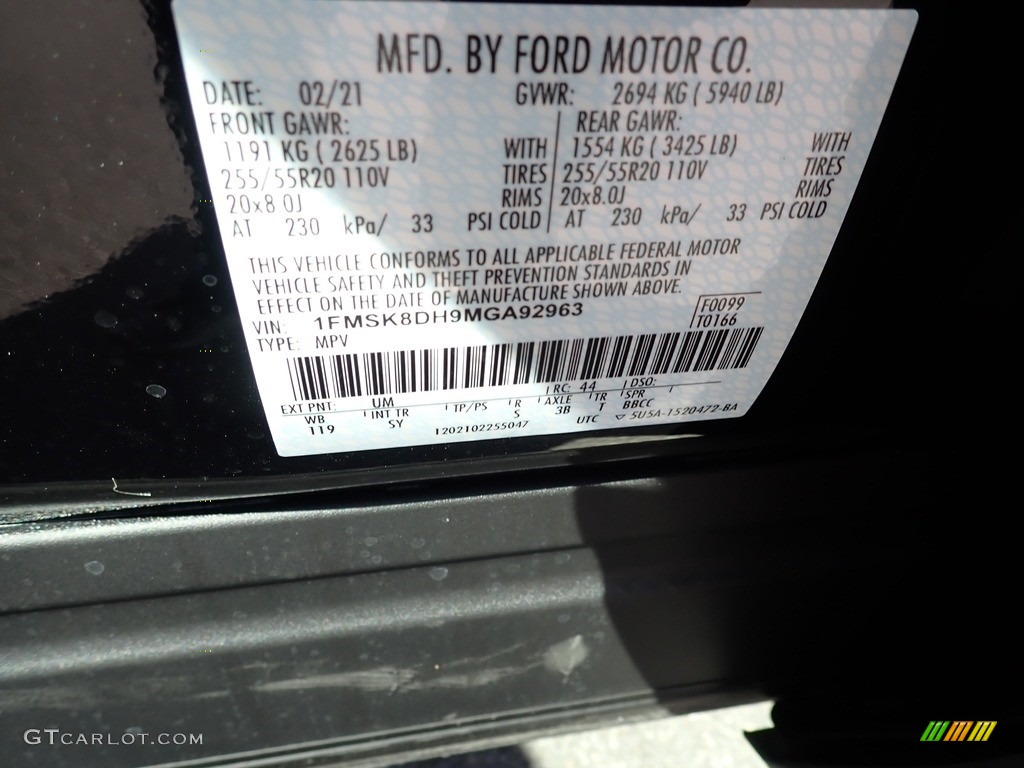 2021 Explorer XLT 4WD - Agate Black Metallic / Light Slate photo #12