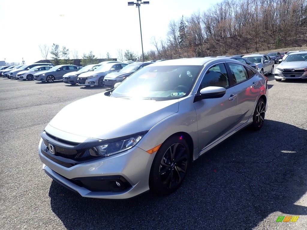 2021 Civic Sport Sedan - Lunar Silver Metallic / Black photo #1