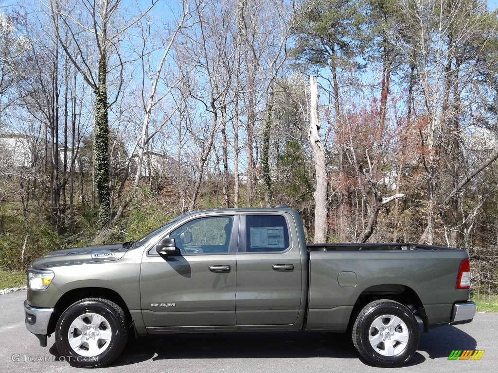 2021 1500 Big Horn Quad Cab 4x4 - Olive Green Pearl / Diesel Gray/Black photo #1