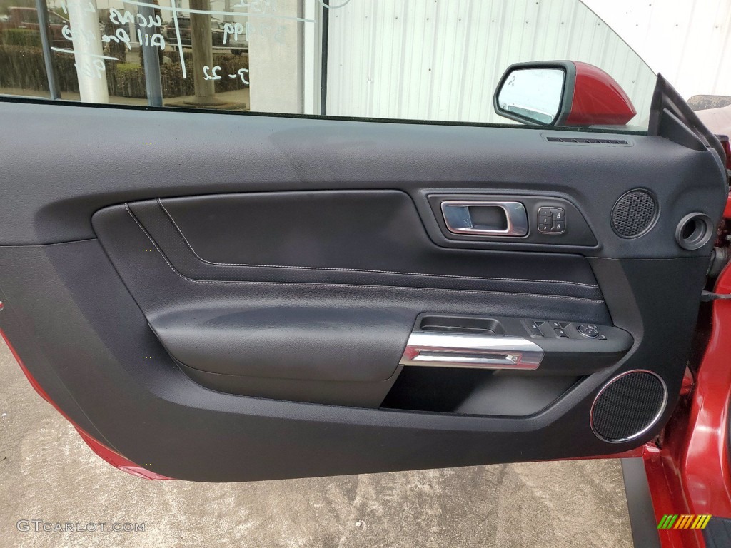 2019 Ford Mustang GT Premium Convertible Ebony Door Panel Photo #141455507