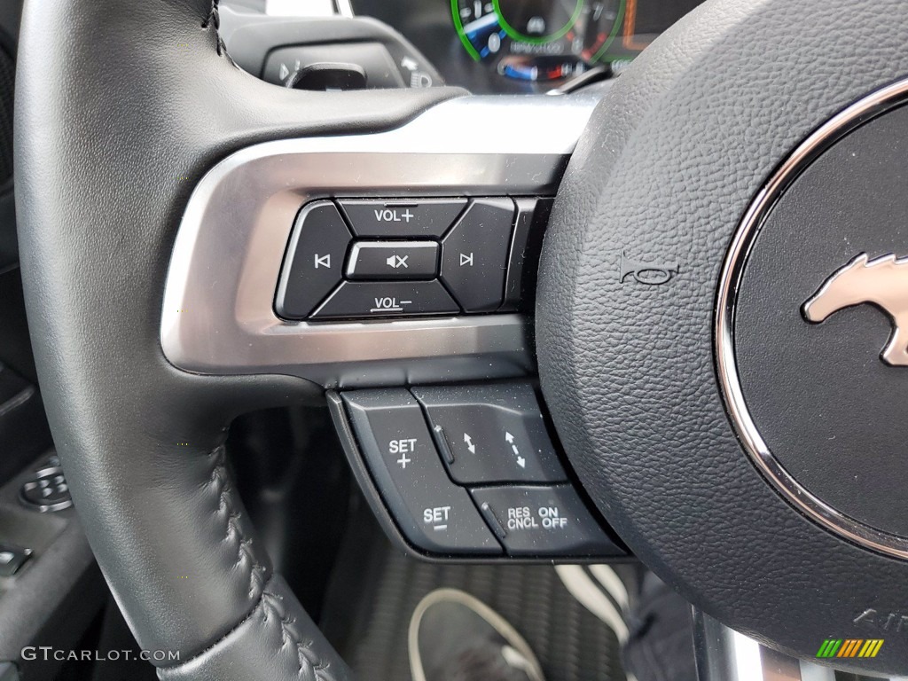2019 Ford Mustang GT Premium Convertible Ebony Steering Wheel Photo #141455581