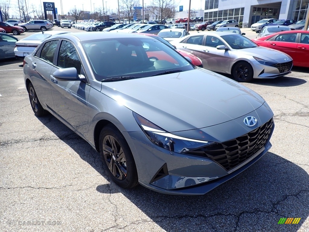 2021 Elantra Blue Hybrid - Electric Shadow / Black photo #3