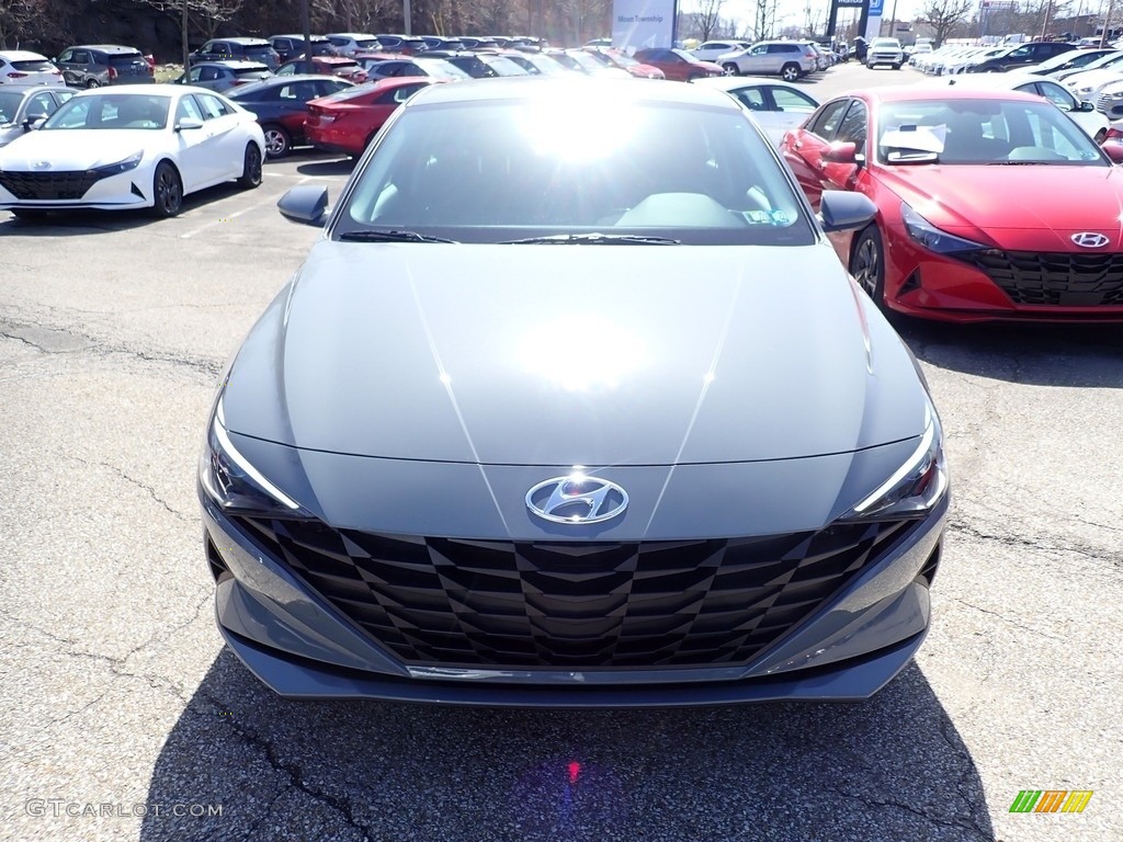 2021 Elantra Blue Hybrid - Electric Shadow / Black photo #4
