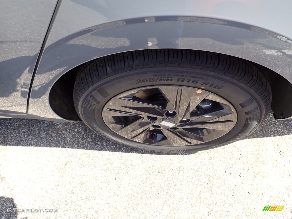 2021 Elantra Blue Hybrid - Electric Shadow / Black photo #7