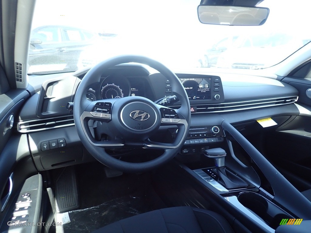 2021 Hyundai Elantra Blue Hybrid Black Dashboard Photo #141456934
