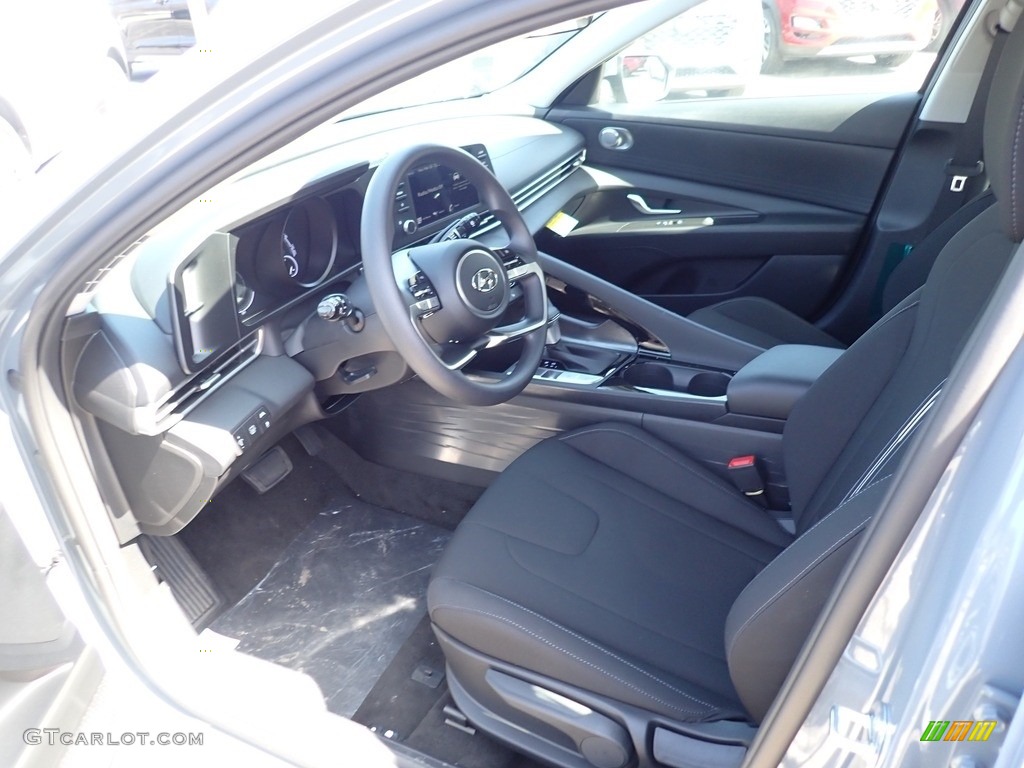 Black Interior 2021 Hyundai Elantra Blue Hybrid Photo #141456956