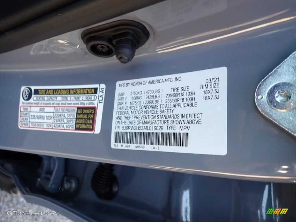 2021 CR-V EX AWD - Sonic Gray Pearl / Black photo #12