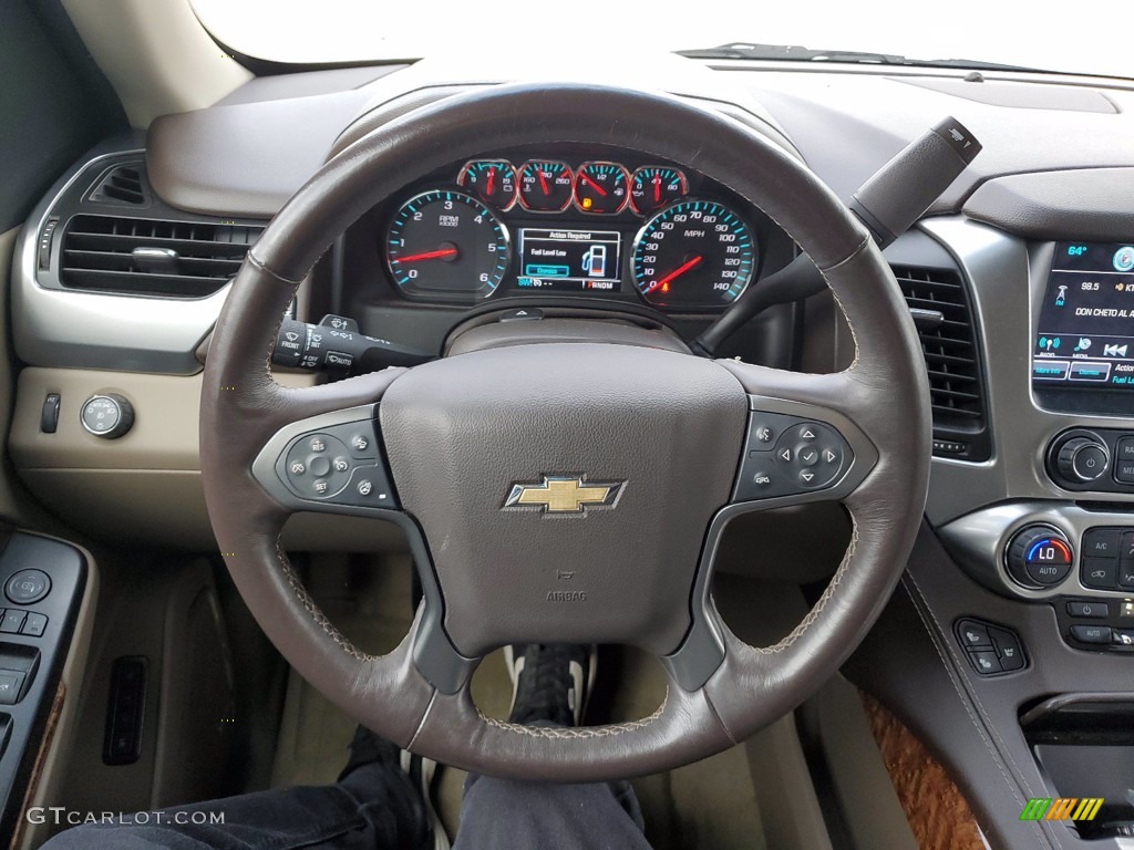 2016 Chevrolet Tahoe LTZ Cocoa/Dune Steering Wheel Photo #141458489