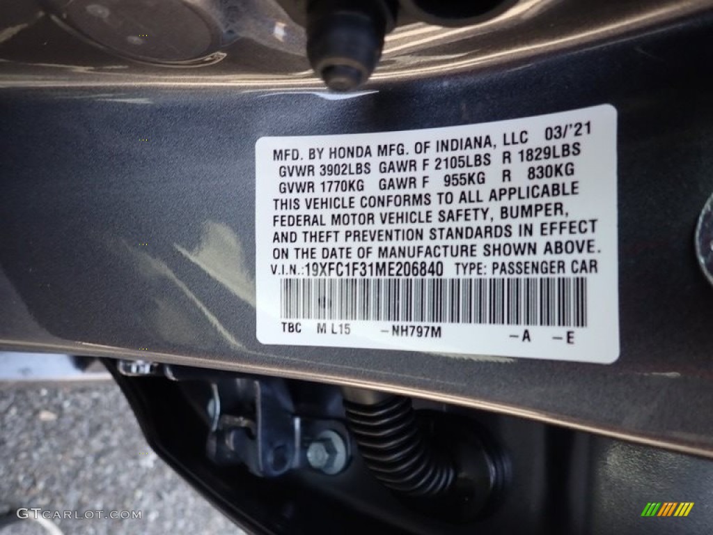 2021 Civic EX Sedan - Modern Steel Metallic / Black photo #12