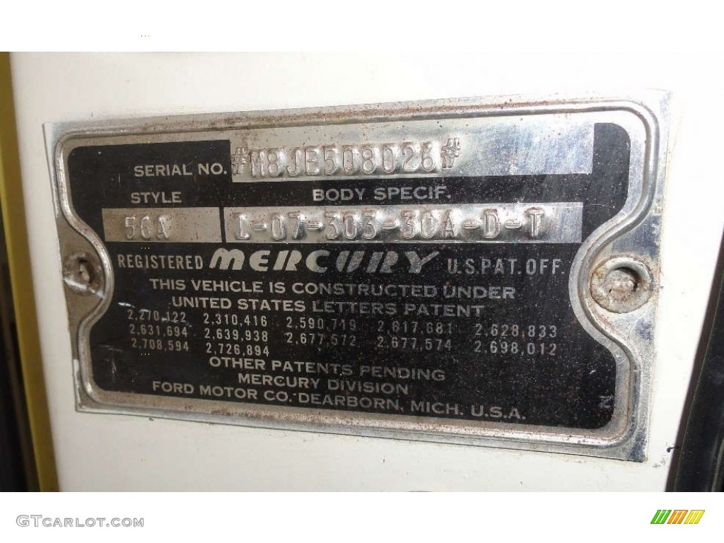 1958 Mercury Commuter 2 Door Station Wagon Info Tag Photo #141465707