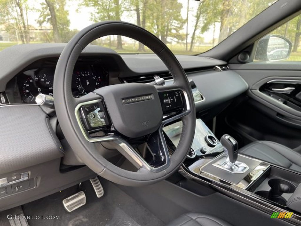 2021 Land Rover Range Rover Evoque S R-Dynamic Ebony Steering Wheel Photo #141467039
