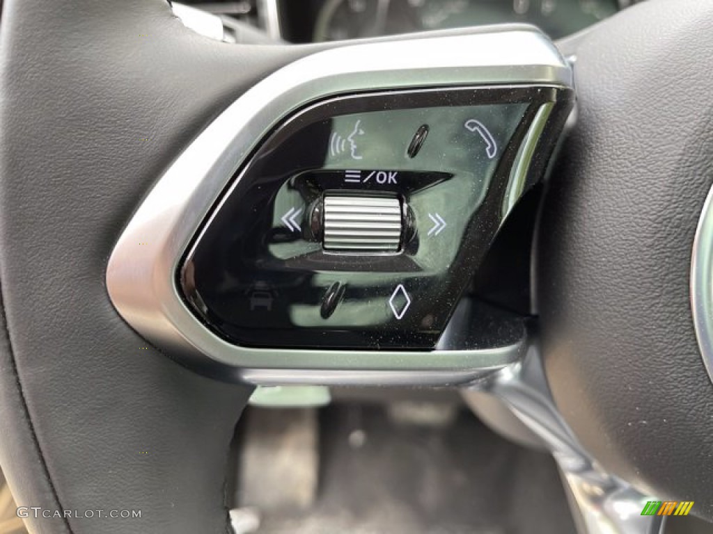 2021 Jaguar F-PACE P250 Ebony/Ebony Steering Wheel Photo #141467756