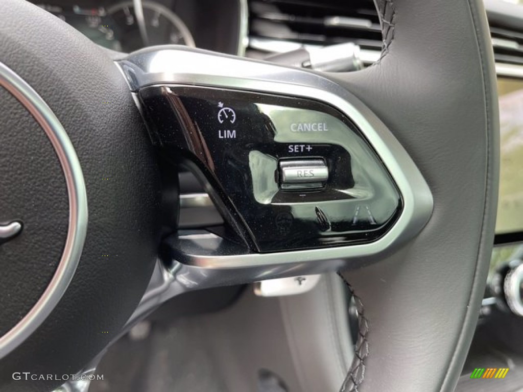 2021 Jaguar F-PACE P250 Ebony/Ebony Steering Wheel Photo #141467777