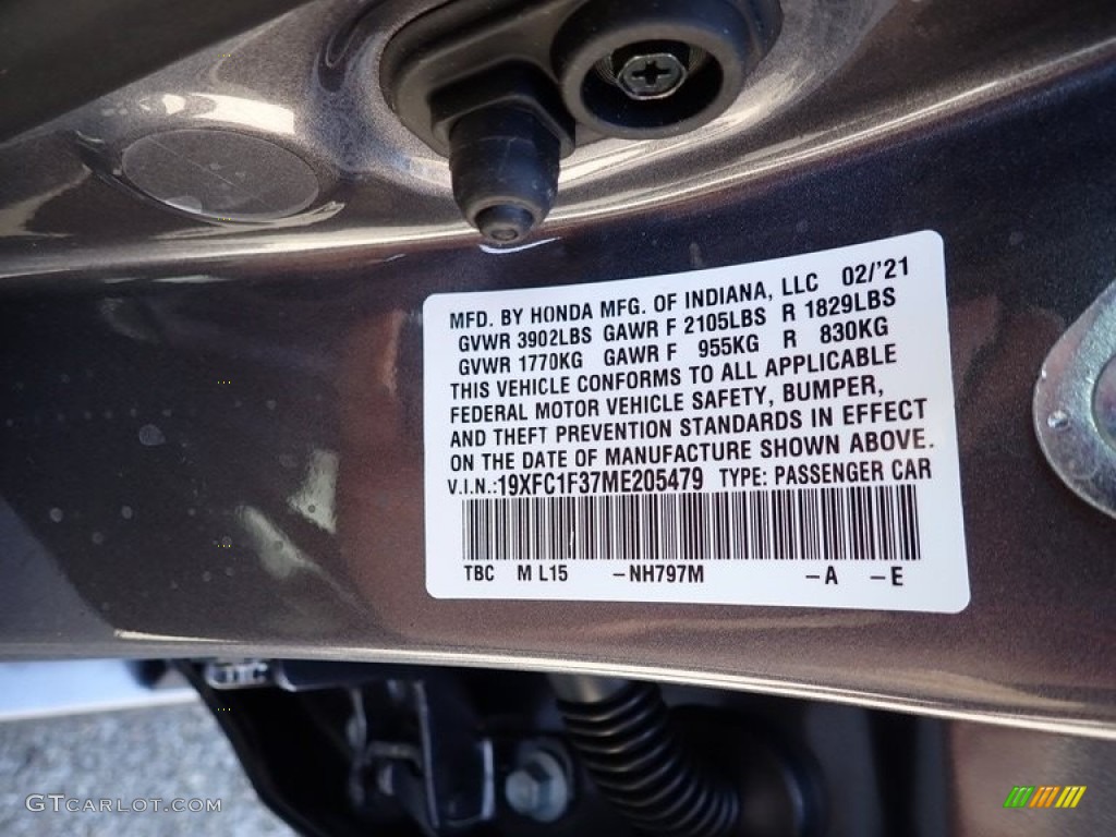 2021 Civic EX Sedan - Modern Steel Metallic / Black photo #12