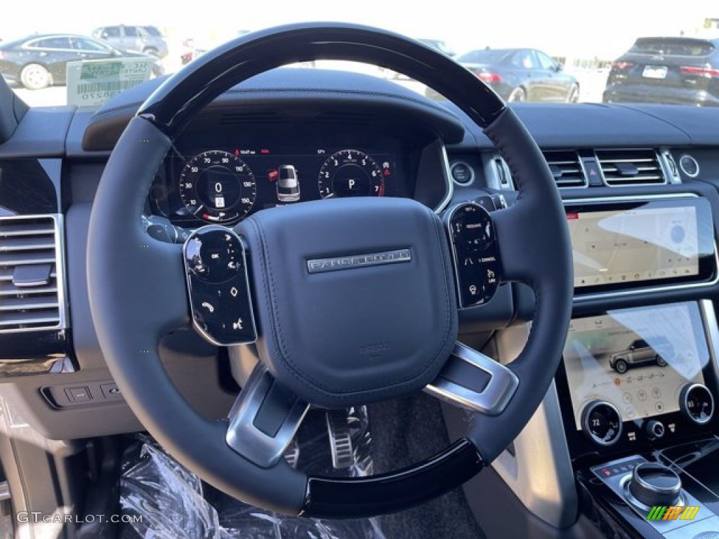 2021 Land Rover Range Rover Westminster Ebony Steering Wheel Photo #141468557
