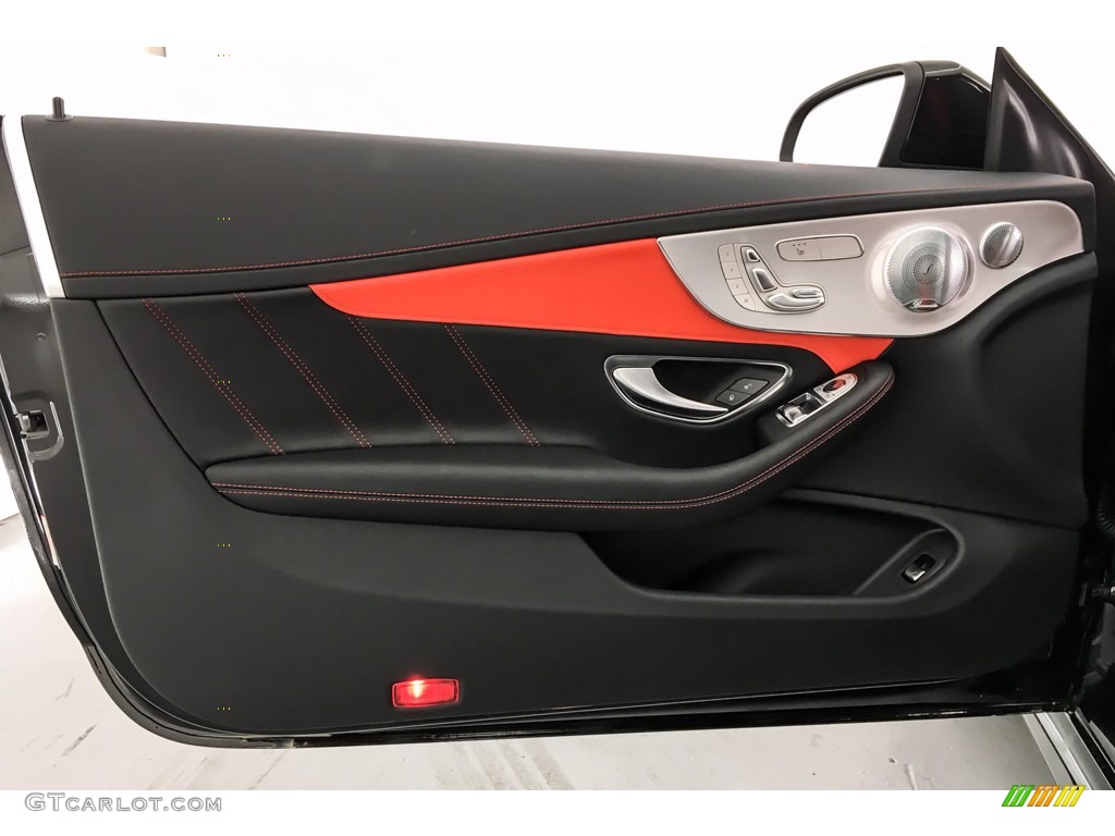 2018 Mercedes-Benz C 63 S AMG Coupe Red Pepper/Black Door Panel Photo #141470405