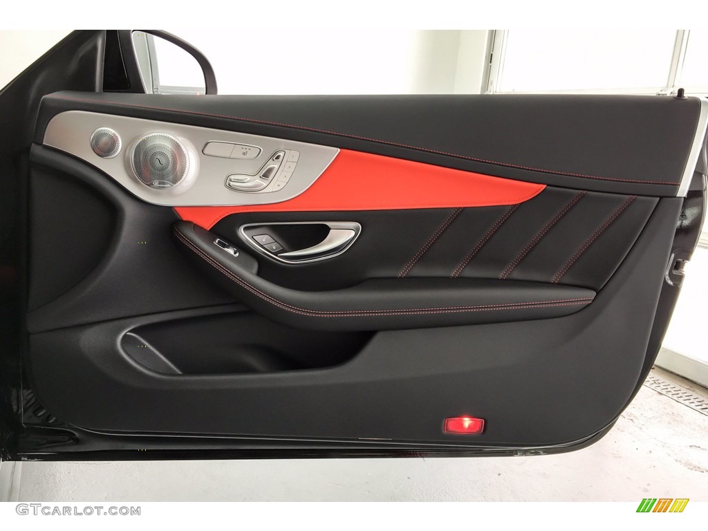 2018 Mercedes-Benz C 63 S AMG Coupe Red Pepper/Black Door Panel Photo #141470546