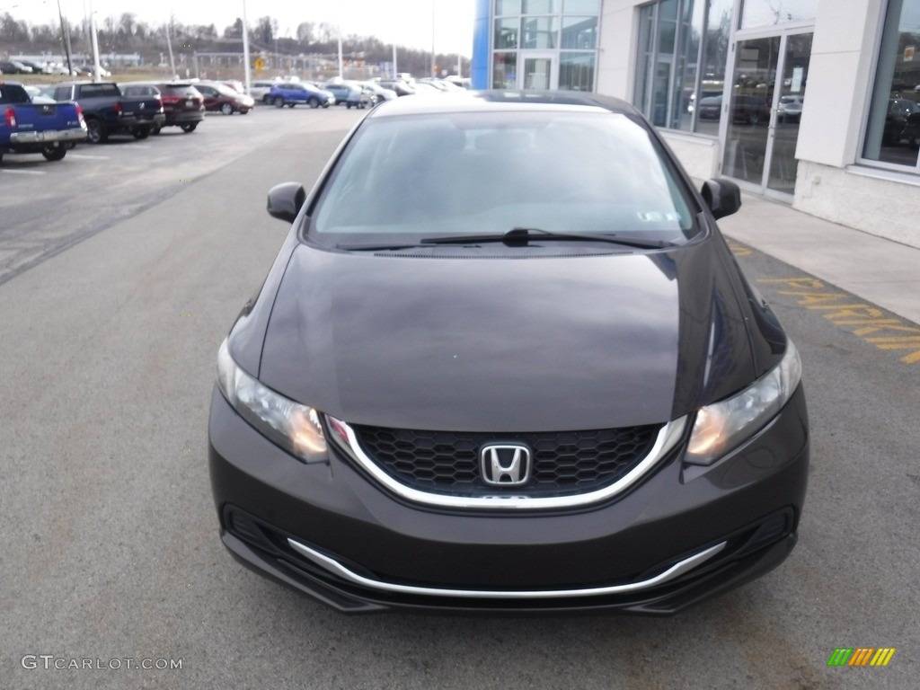 2013 Civic LX Sedan - Kona Coffee Metallic / Black photo #3