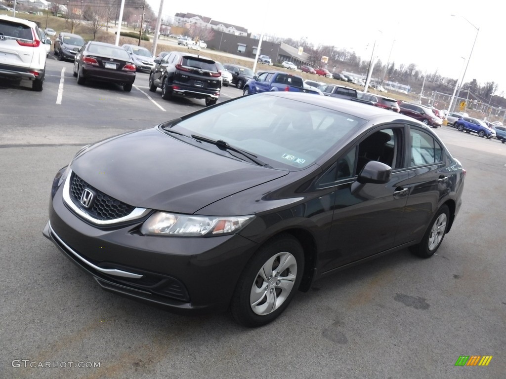 2013 Civic LX Sedan - Kona Coffee Metallic / Black photo #4