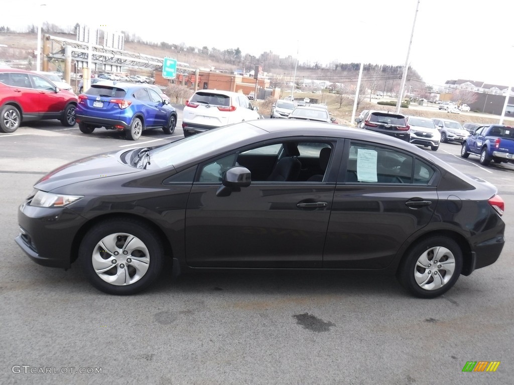 2013 Civic LX Sedan - Kona Coffee Metallic / Black photo #6