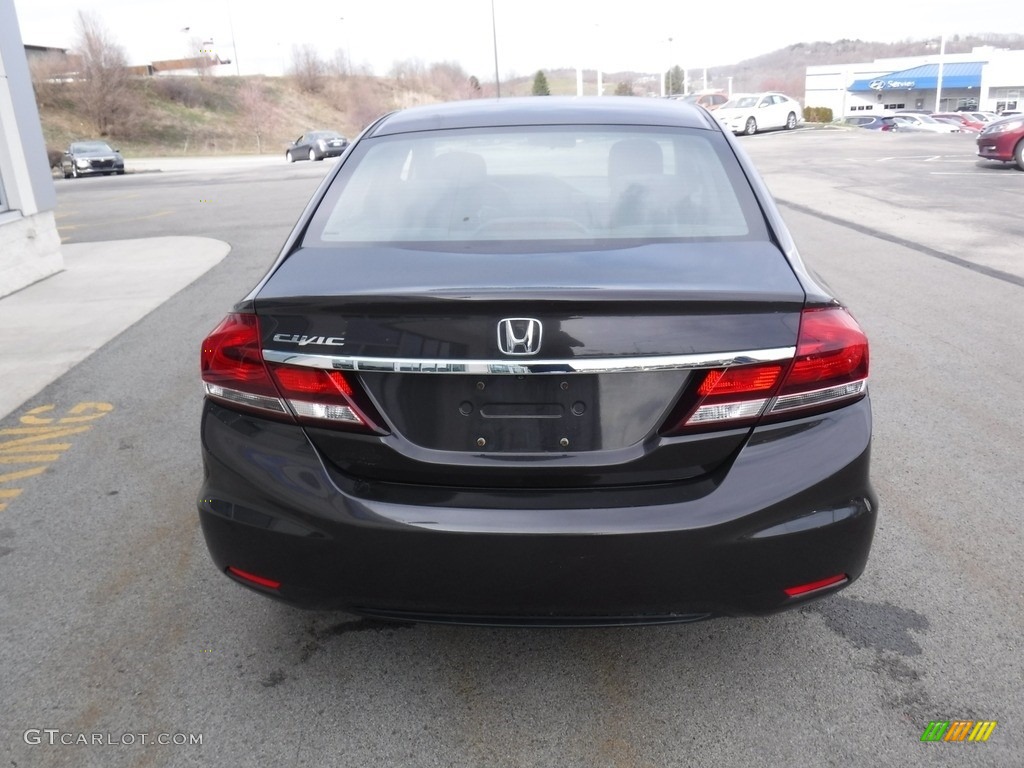 2013 Civic LX Sedan - Kona Coffee Metallic / Black photo #8