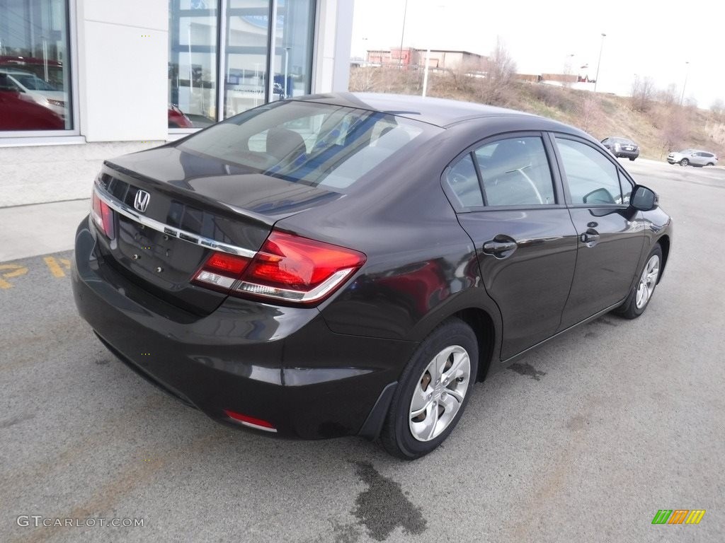 2013 Civic LX Sedan - Kona Coffee Metallic / Black photo #9
