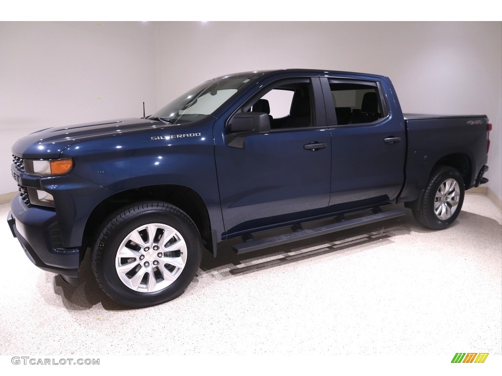 2020 Silverado 1500 Custom Crew Cab 4x4 - Northsky Blue Metallic / Jet Black photo #3