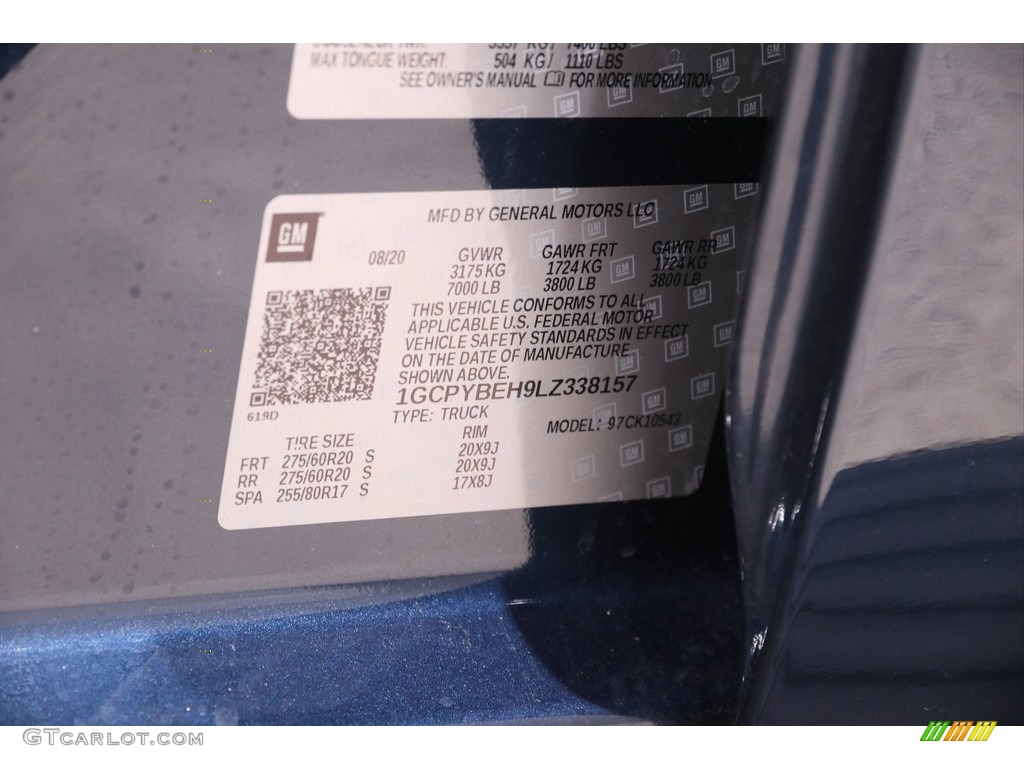 2020 Silverado 1500 Custom Crew Cab 4x4 - Northsky Blue Metallic / Jet Black photo #20