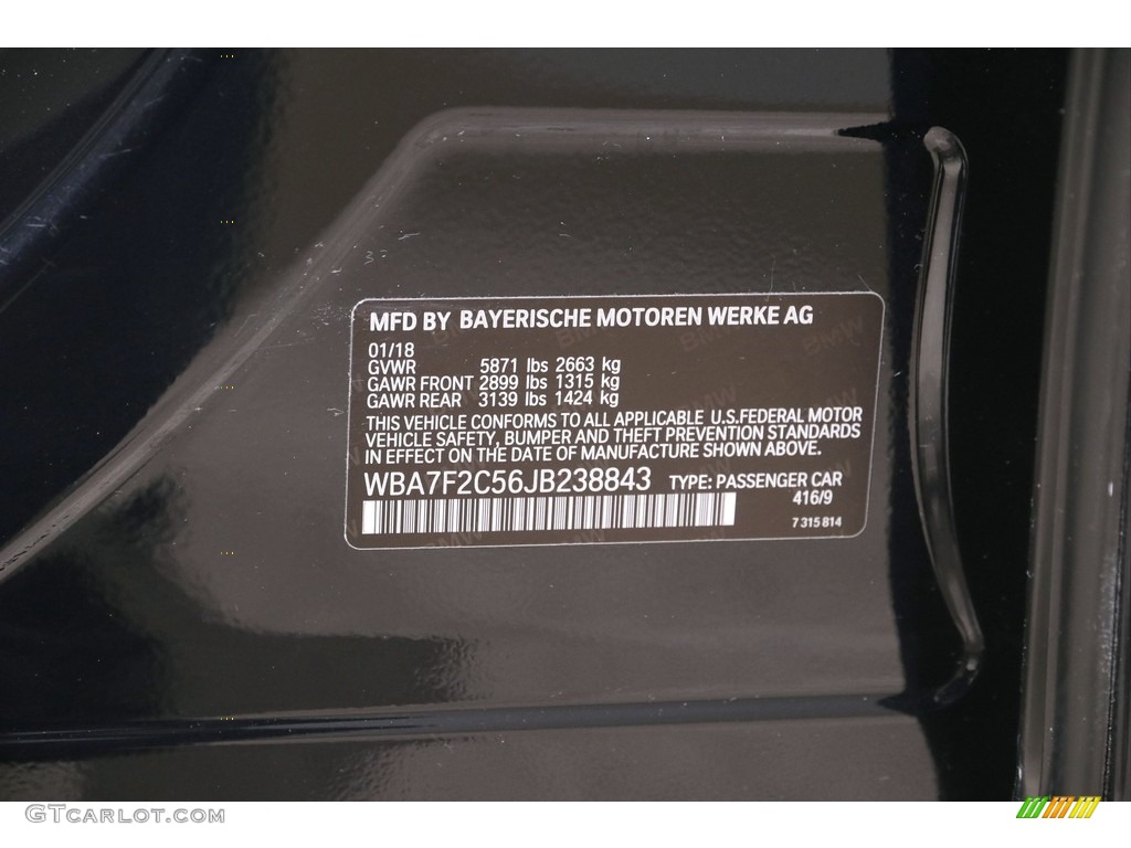 2018 7 Series 750i xDrive Sedan - Carbon Black Metallic / Black photo #28