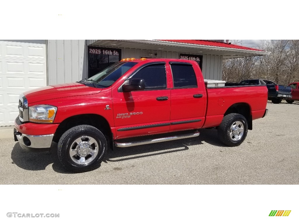 2006 Ram 2500 SLT Quad Cab 4x4 - Flame Red / Khaki photo #2