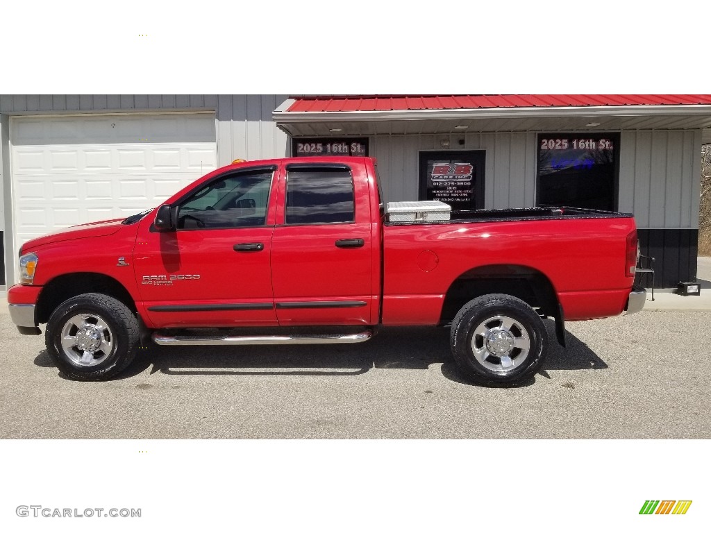 2006 Ram 2500 SLT Quad Cab 4x4 - Flame Red / Khaki photo #3