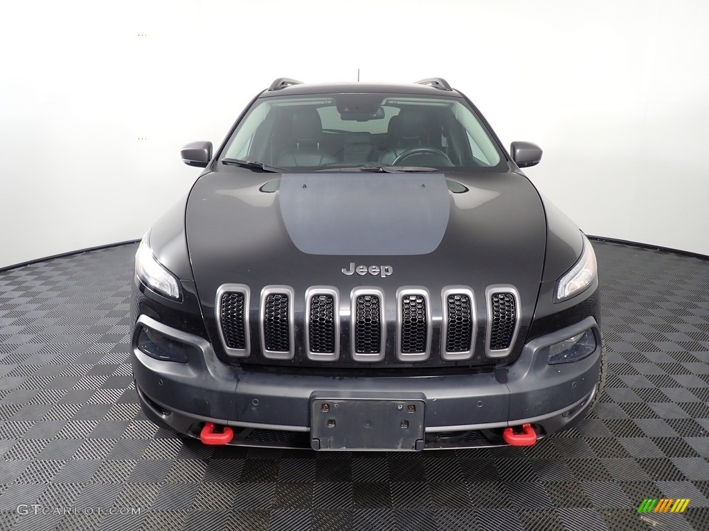 2015 Cherokee Trailhawk 4x4 - Brilliant Black Crystal Pearl / Trailhawk Black photo #7