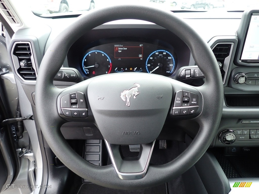 2021 Ford Bronco Sport Big Bend 4x4 Ebony Steering Wheel Photo #141478388