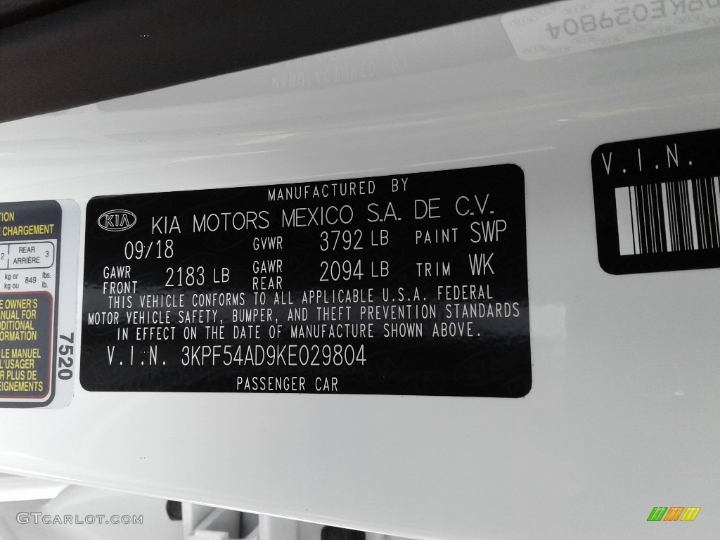 2019 Kia Forte EX Color Code Photos