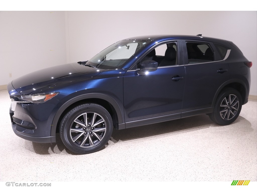 2018 CX-5 Touring AWD - Deep Crystal Blue Mica / Black photo #3