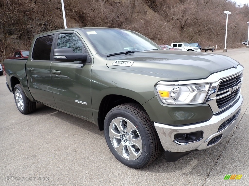 Olive Green Pearl 2021 Ram 1500 Big Horn Crew Cab 4x4 Exterior Photo #141482257