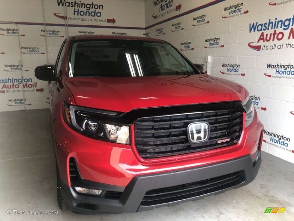 2021 Ridgeline Sport AWD - Radiant Red Metallic II / Black photo #3