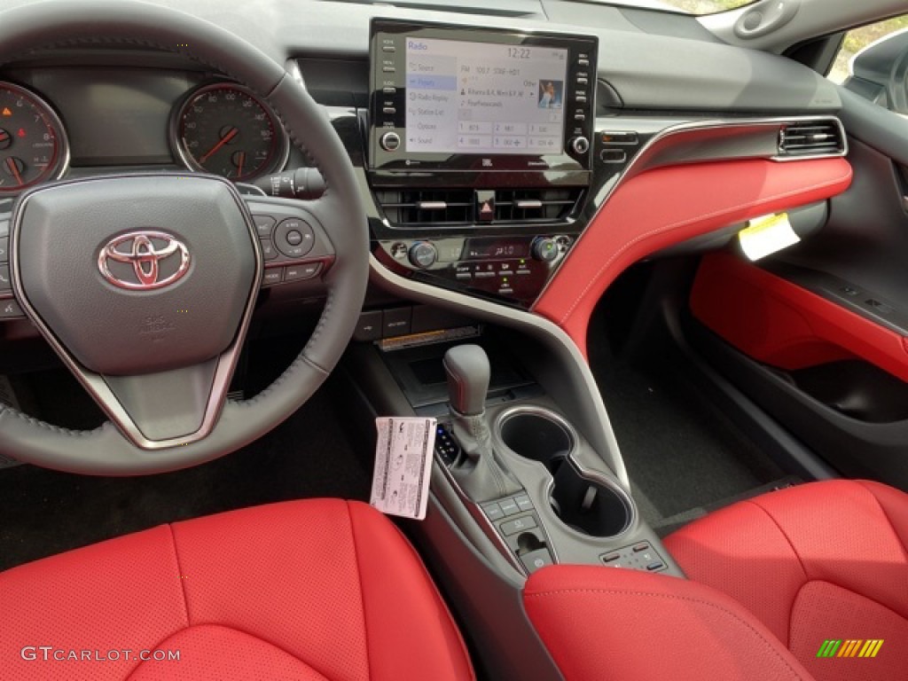 Cockpit Red Interior 2021 Toyota Camry XSE Photo #141486992